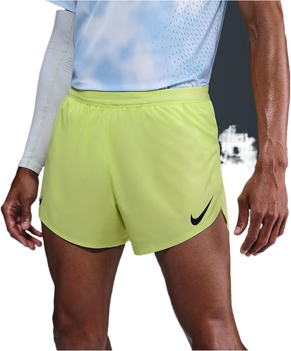 Nike AeroSwift Men's Dri-FIT ADV 4" Brief-Lined Running Shorts (FN3352-736, Light Lemon Twist/Black) Size Medium