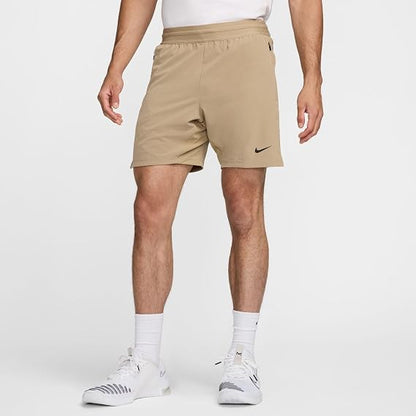 Nike Flex Rep 4.0 Men's Dri-FIT 7" Unlined Fitness Shorts (Khaki/Black/Black, FN3004-247) Size Medium