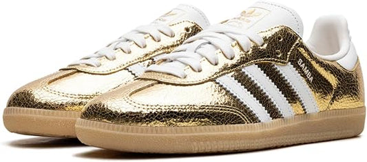 Adidas Originals Samba OG WMNS Cracked Leather “Metallic Gold” KI5719 New