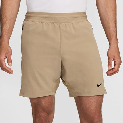 Nike Flex Rep 4.0 Men's Dri-FIT 7" Unlined Fitness Shorts (Khaki/Black/Black, FN3004-247) Size Medium