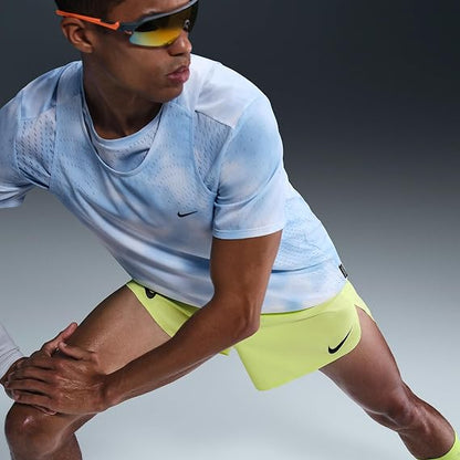 Nike AeroSwift Men's Dri-FIT ADV 4" Brief-Lined Running Shorts (FN3352-736, Light Lemon Twist/Black) Size Medium